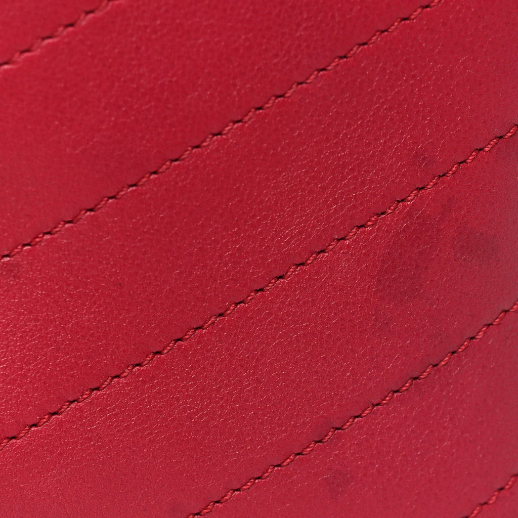 Calfskin Chevron Stitched Coco Waist Bag Red