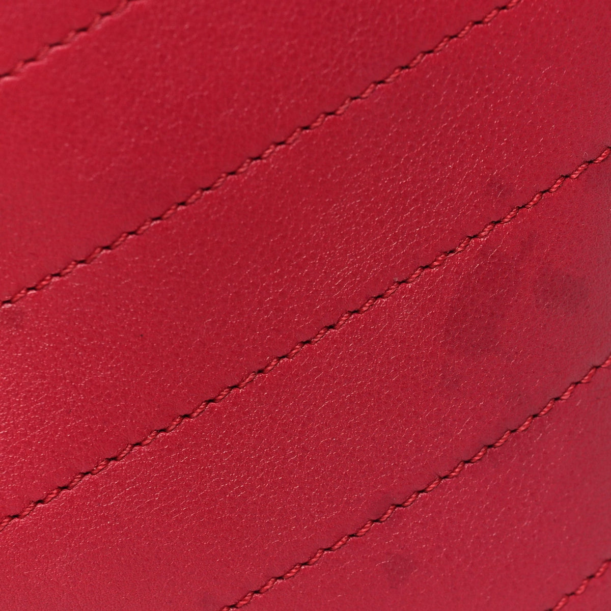Calfskin Chevron Stitched Coco Waist Bag Red