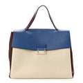 Calfskin Colorblock Mime Single Handle Bag Ruby Marine