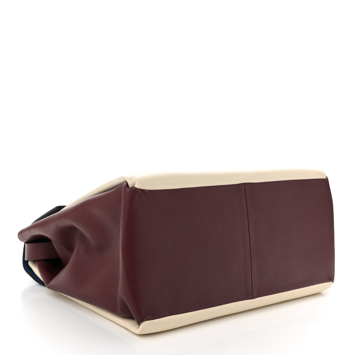 Calfskin Colorblock Mime Single Handle Bag Ruby Marine