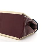 Calfskin Colorblock Mime Single Handle Bag Ruby Marine
