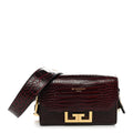 Calfskin Crocodile Embossed Eden Bag Eggplant