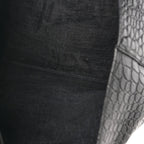 Calfskin Crocodile Embossed Large Shopper Tote Black