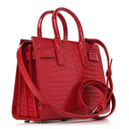 Calfskin Crocodile Embossed Nano Sac De Jour Red