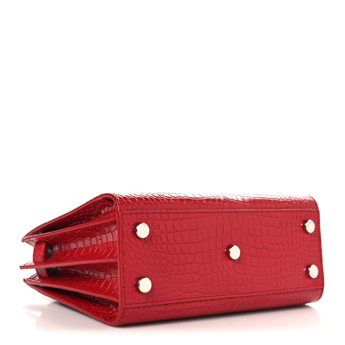 Calfskin Crocodile Embossed Nano Sac De Jour Red