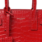 Calfskin Crocodile Embossed Nano Sac De Jour Red