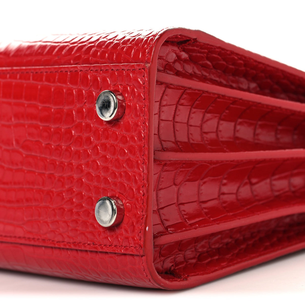 Calfskin Crocodile Embossed Nano Sac De Jour Red