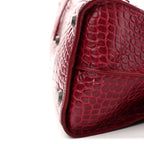 Calfskin Crocodile Embossed Neo Classic Silver Hardware S City Raspberry