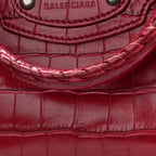 Calfskin Crocodile Embossed Neo Classic Silver Hardware S City Raspberry