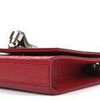 Calfskin Crocodile Embossed Small Classic Monogram Kate Tassel Satchel Red