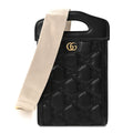 Calfskin GG Matelasse Mini Top Slip Handle Crossbody Bag Black Natural