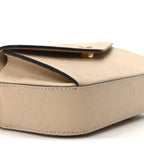 Calfskin GG Super Mini Debossed Chain Wallet Light Beige