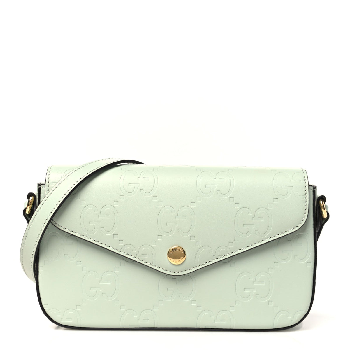 Calfskin GG Super Mini Shoulder Bag Pale Green