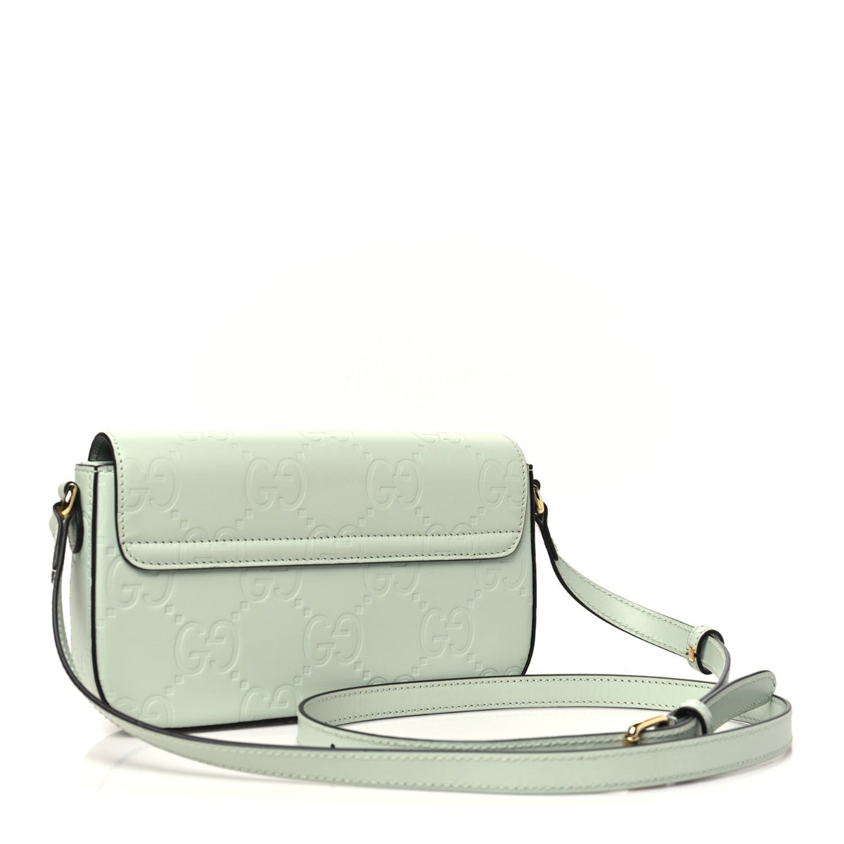 Calfskin GG Super Mini Shoulder Bag Pale Green