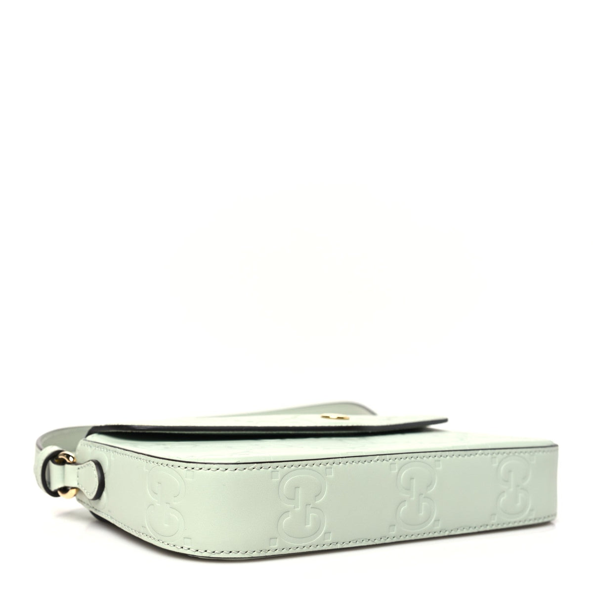 Calfskin GG Super Mini Shoulder Bag Pale Green