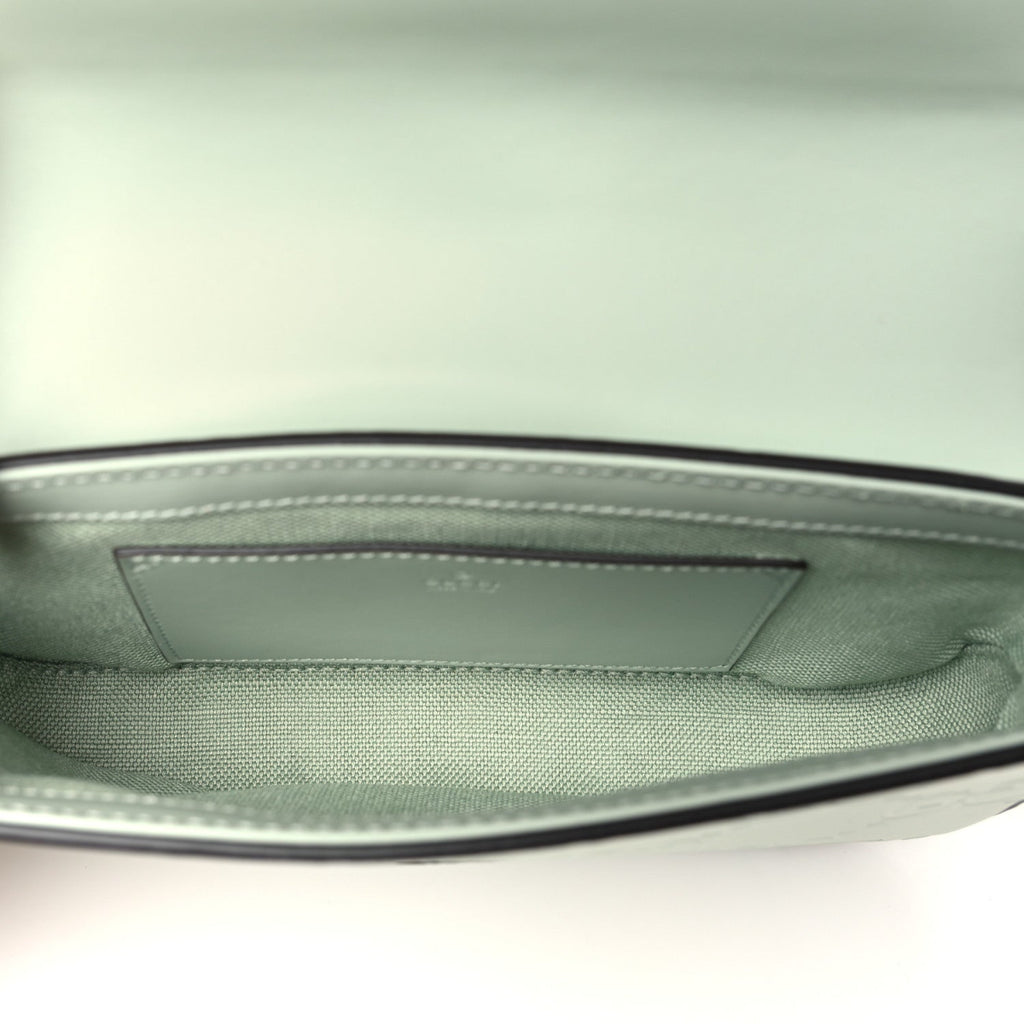 Calfskin GG Super Mini Shoulder Bag Pale Green