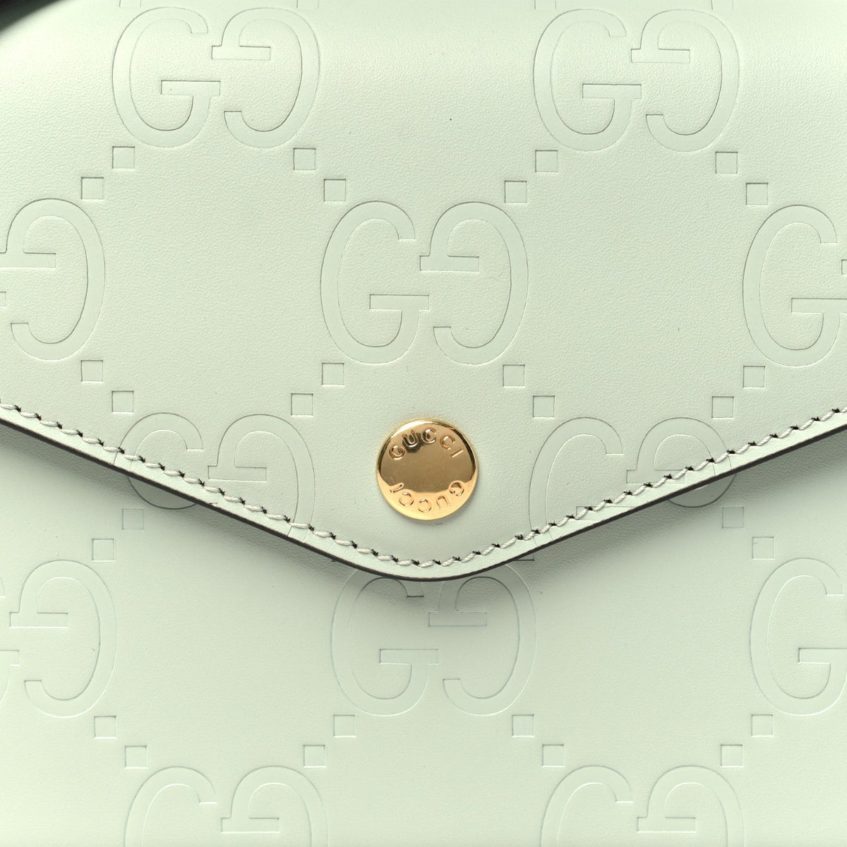 Calfskin GG Super Mini Shoulder Bag Pale Green