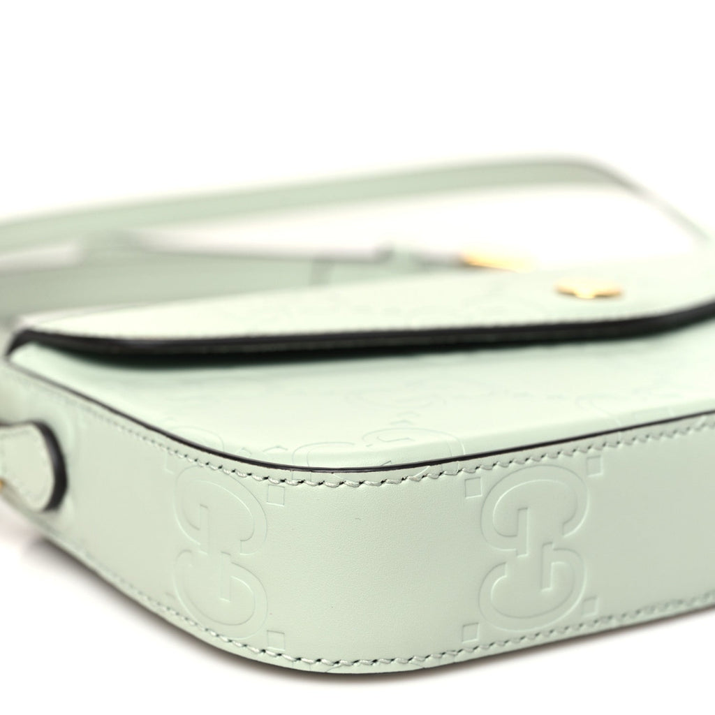 Calfskin GG Super Mini Shoulder Bag Pale Green