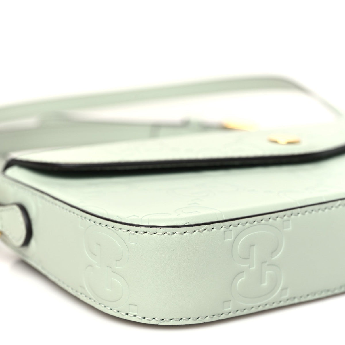 Calfskin GG Super Mini Shoulder Bag Pale Green
