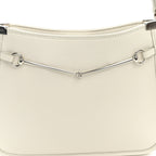 Calfskin Horsebit Slim Shoulder Bag White