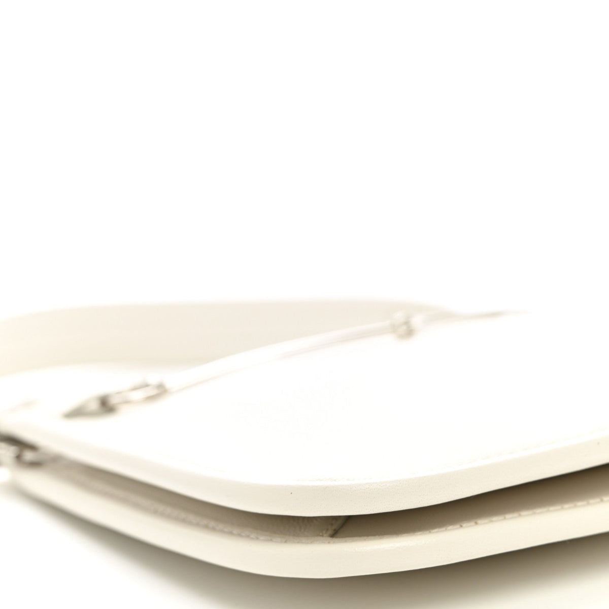 Calfskin Horsebit Slim Shoulder Bag White