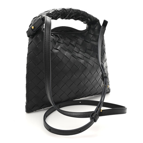 Calfskin Intrecciato Mini Hop Black