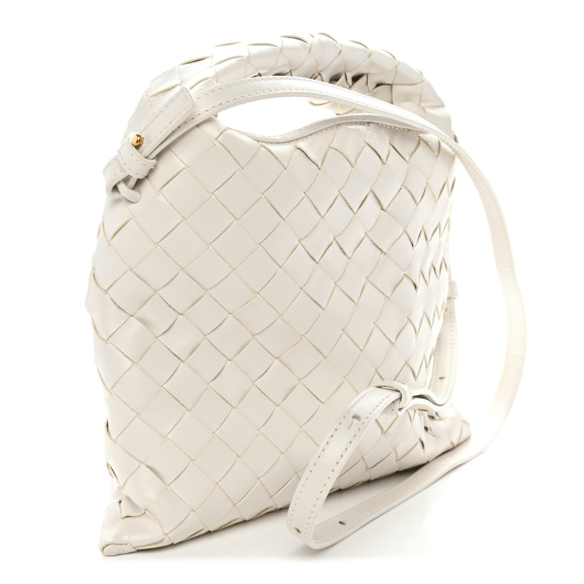 Calfskin Intrecciato Mini Hop White