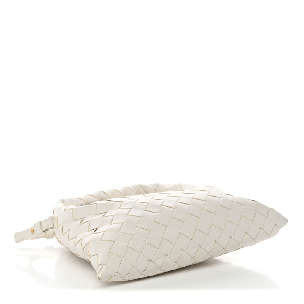 Calfskin Intrecciato Mini Hop White