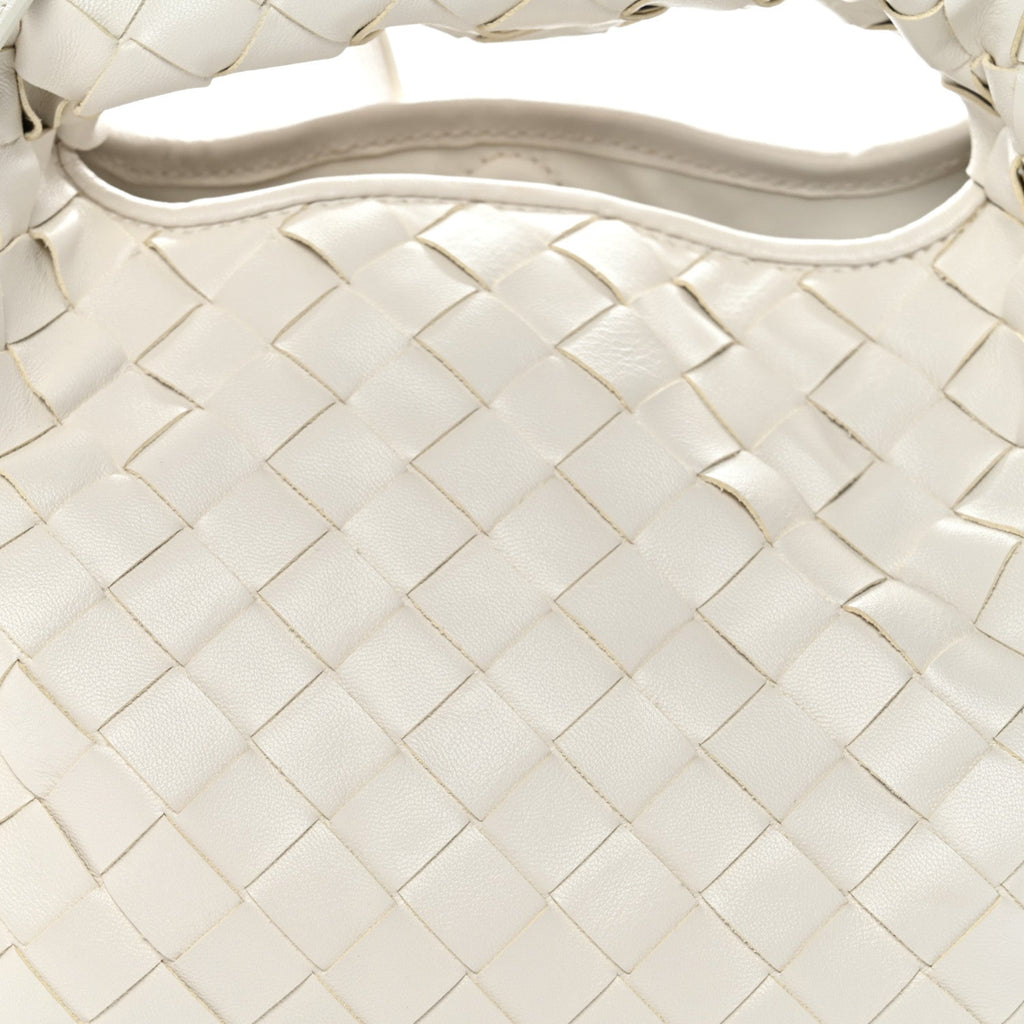 Calfskin Intrecciato Mini Hop White