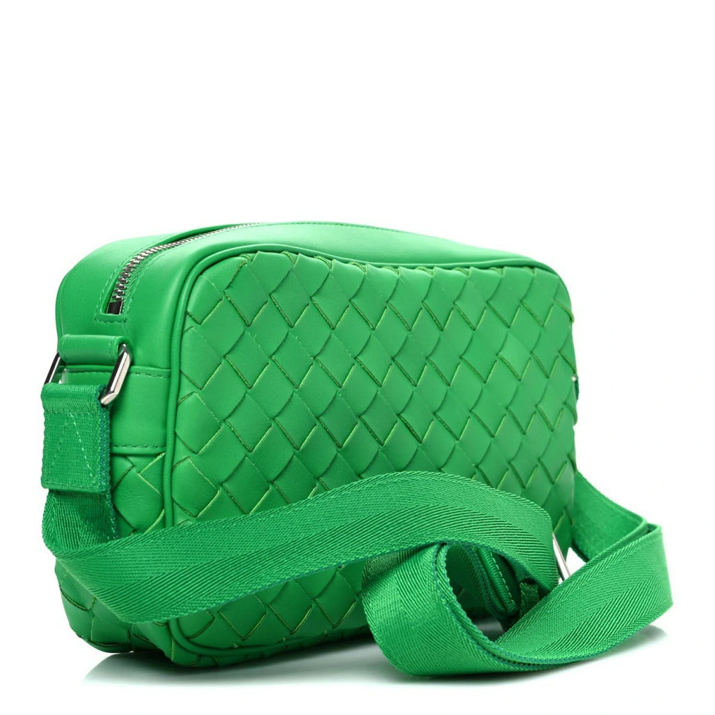 Calfskin Intrecciato Small Camera Bag Parakeet
