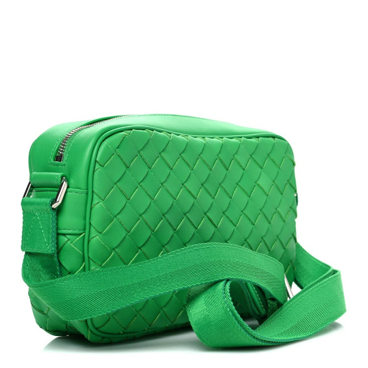 Calfskin Intrecciato Small Camera Bag Parakeet