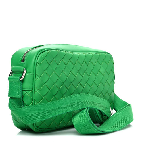 Calfskin Intrecciato Small Camera Bag Parakeet