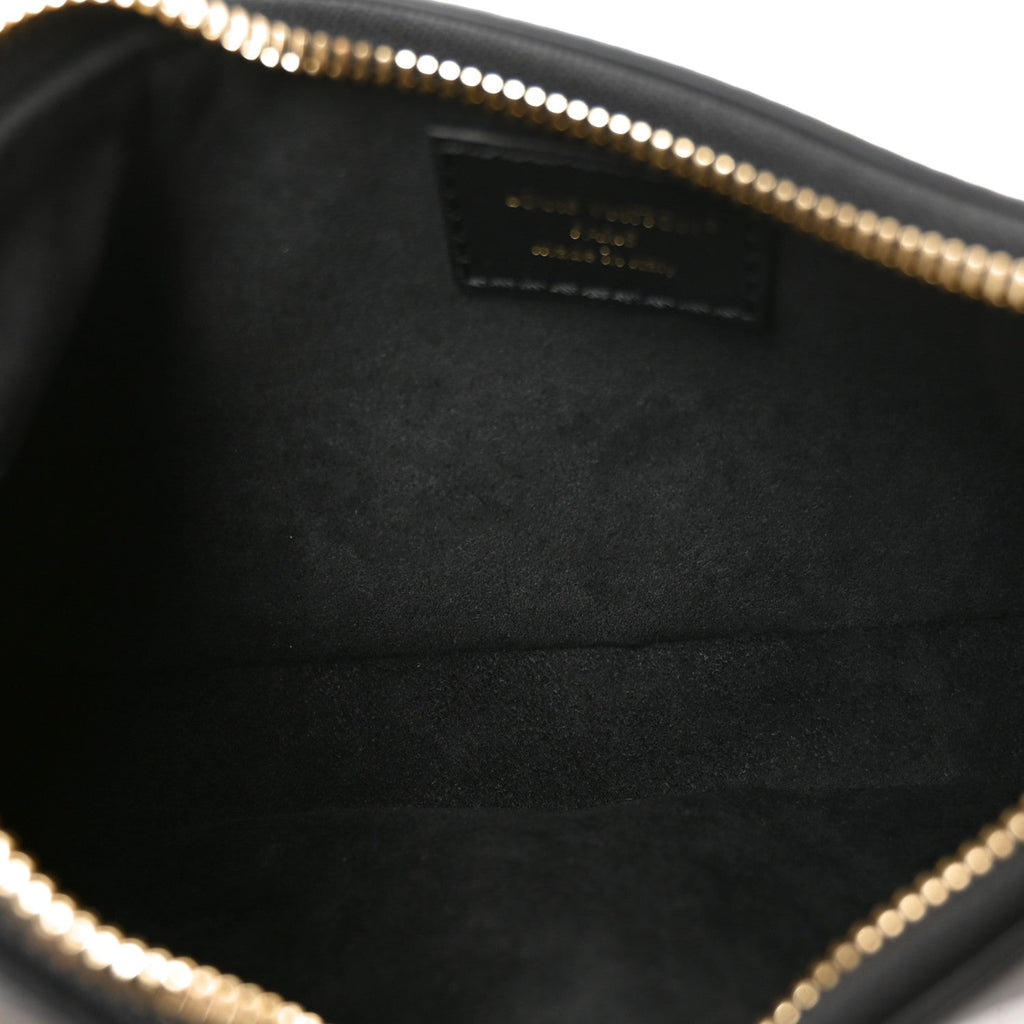 Calfskin LV Bloom Pochette Black