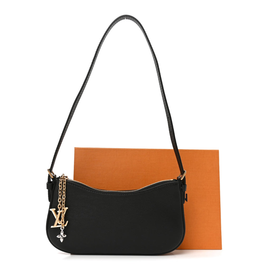 Calfskin LV Bloom Pochette Black