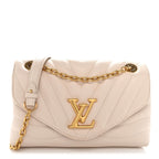Calfskin LV New Wave Chain Bag GM Ivory