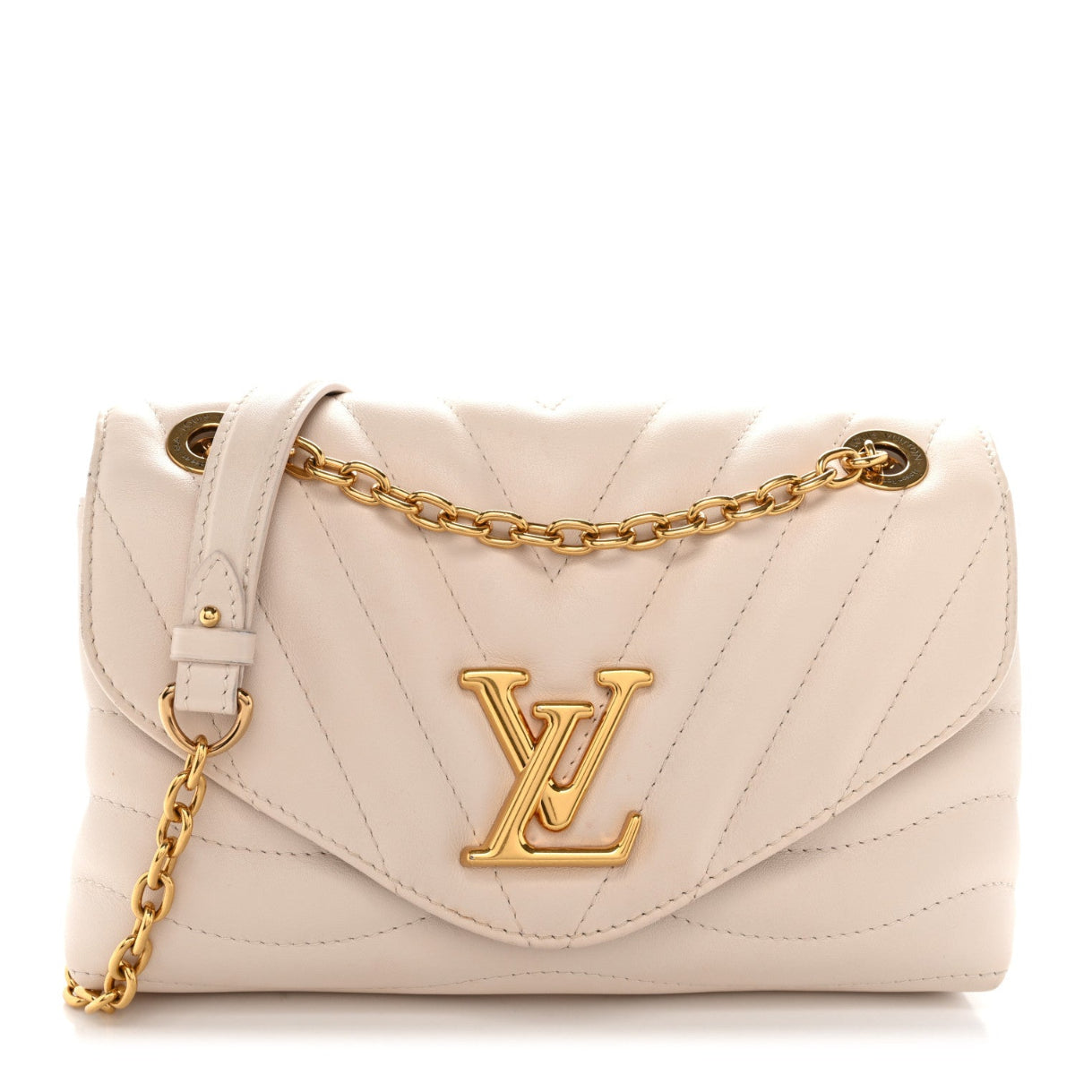 Calfskin LV New Wave Chain Bag GM Ivory