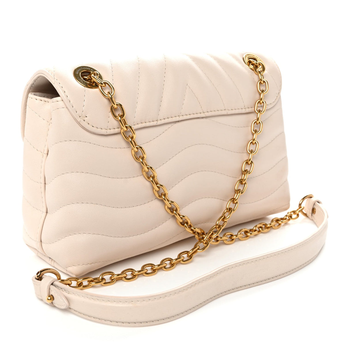 Calfskin LV New Wave Chain Bag GM Ivory
