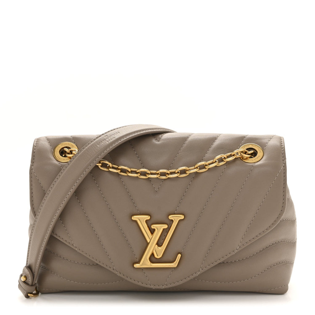 Calfskin LV New Wave Chain Bag Taupe