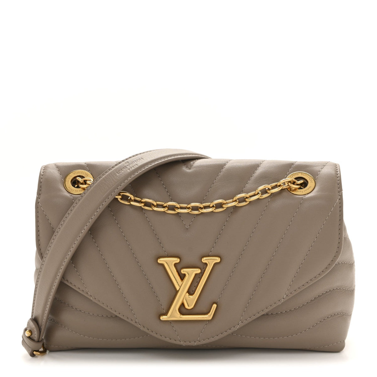 Calfskin LV New Wave Chain Bag Taupe
