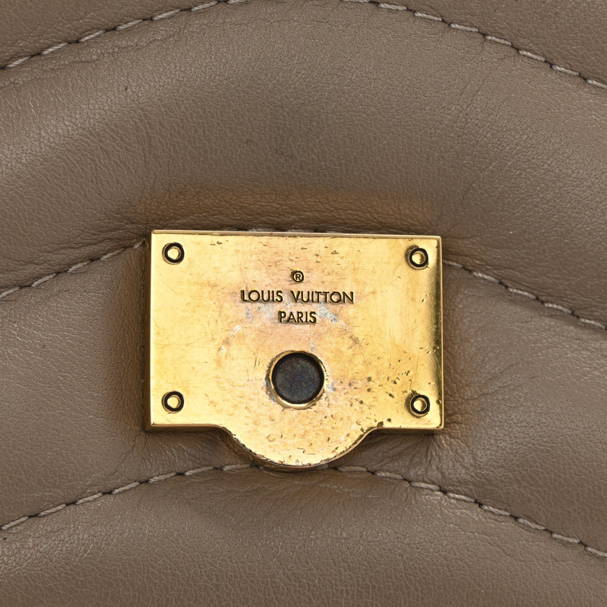 Calfskin LV New Wave Chain Bag Taupe