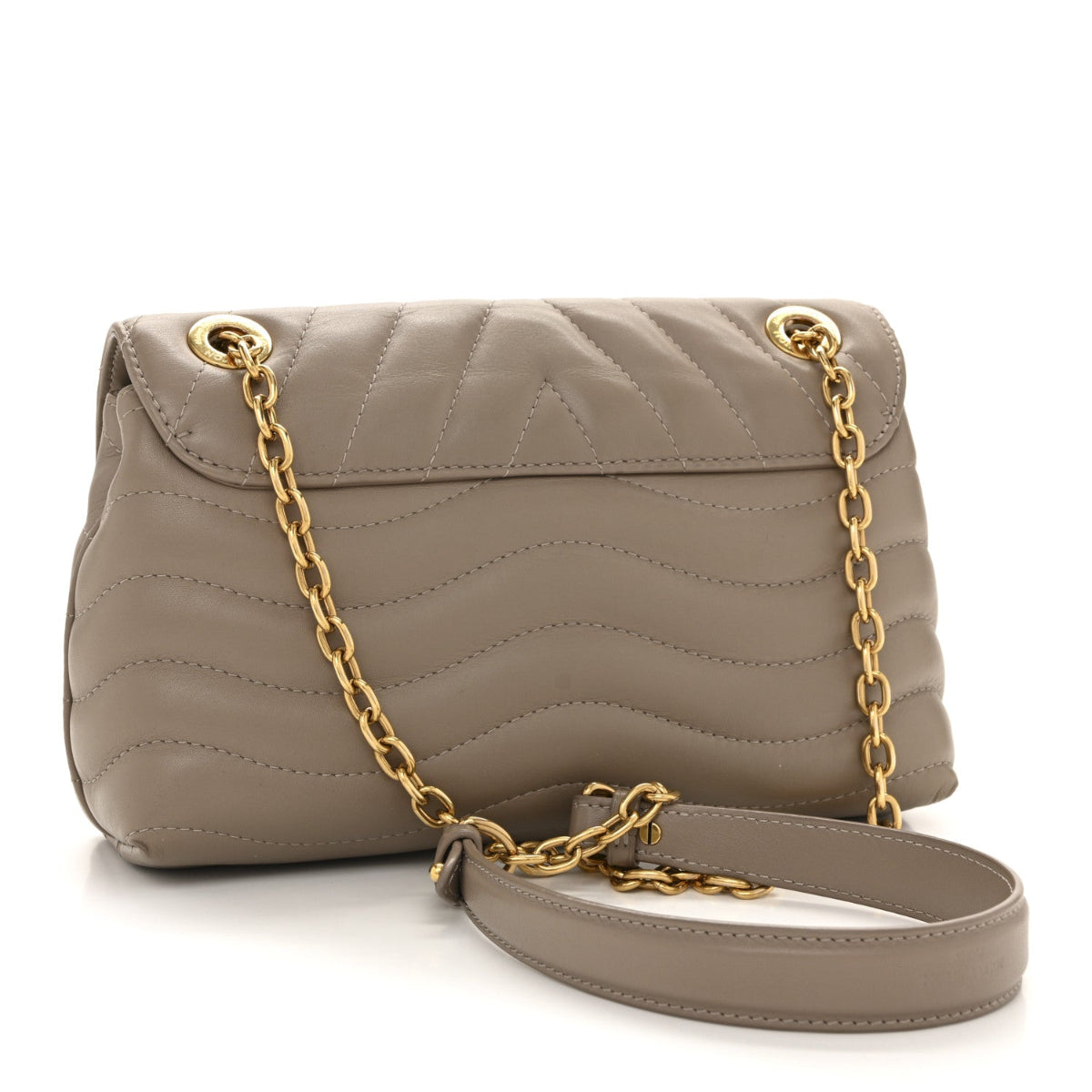 Calfskin LV New Wave Chain Bag Taupe