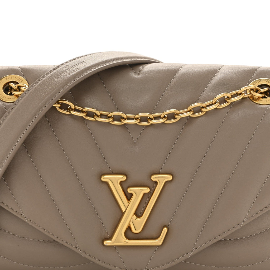 Calfskin LV New Wave Chain Bag Taupe