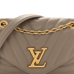 Calfskin LV New Wave Chain Bag Taupe