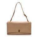 Calfskin Large Dual Shoulder Bag Camel
