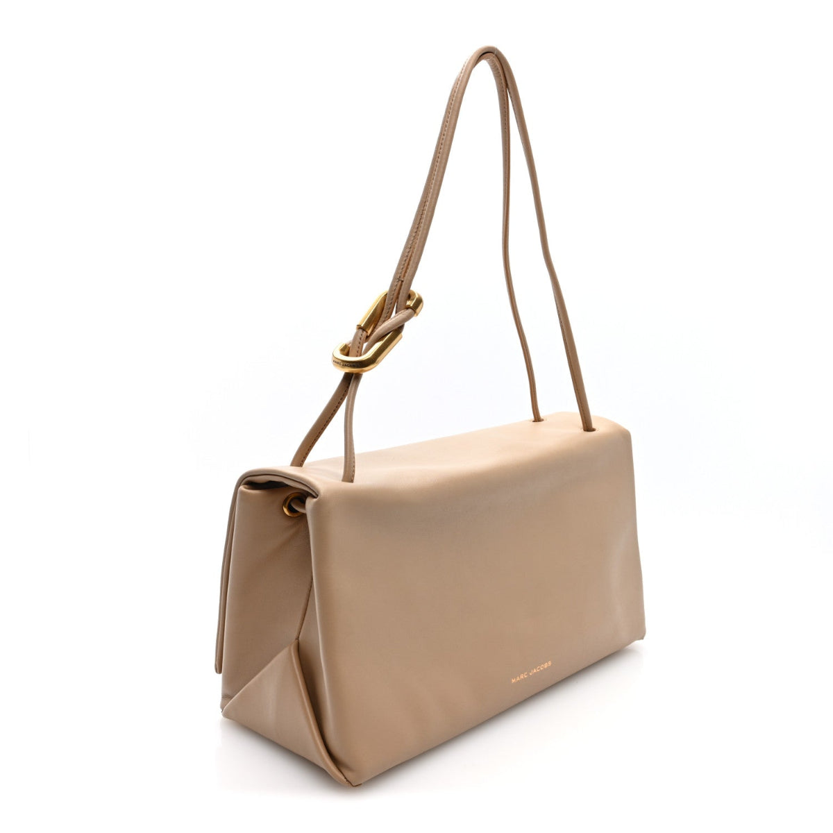 Calfskin Large Dual Shoulder Bag Camel