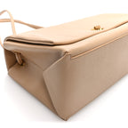 Calfskin Large Dual Shoulder Bag Camel