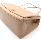 Calfskin Large Dual Shoulder Bag Camel