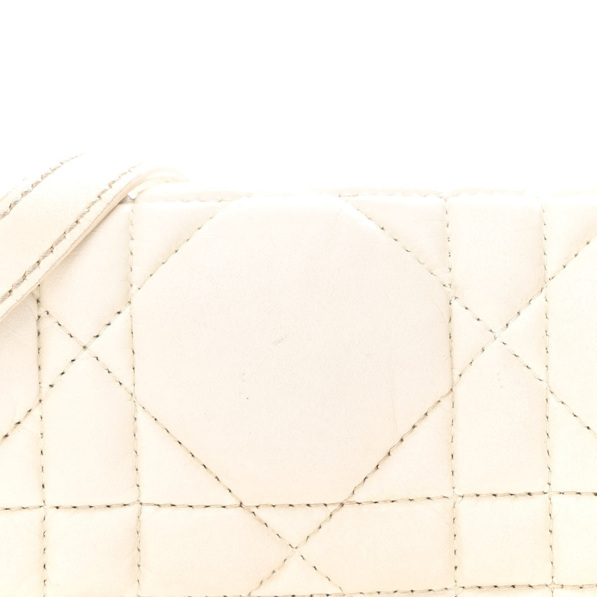 Calfskin Macrocannage Mini Caro Bag White