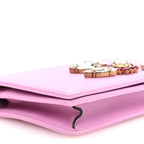 Calfskin Marquise Crystals Mini GG Chain Wallet Malva