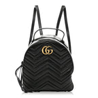 Calfskin Matelasse GG Marmont Dome Backpack Black